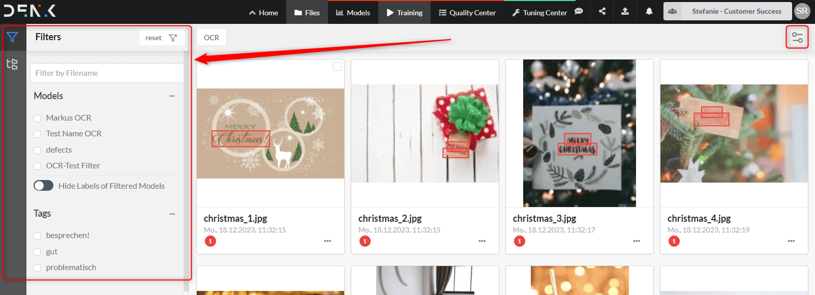 Neues Interface: Filter und Ordneransicht