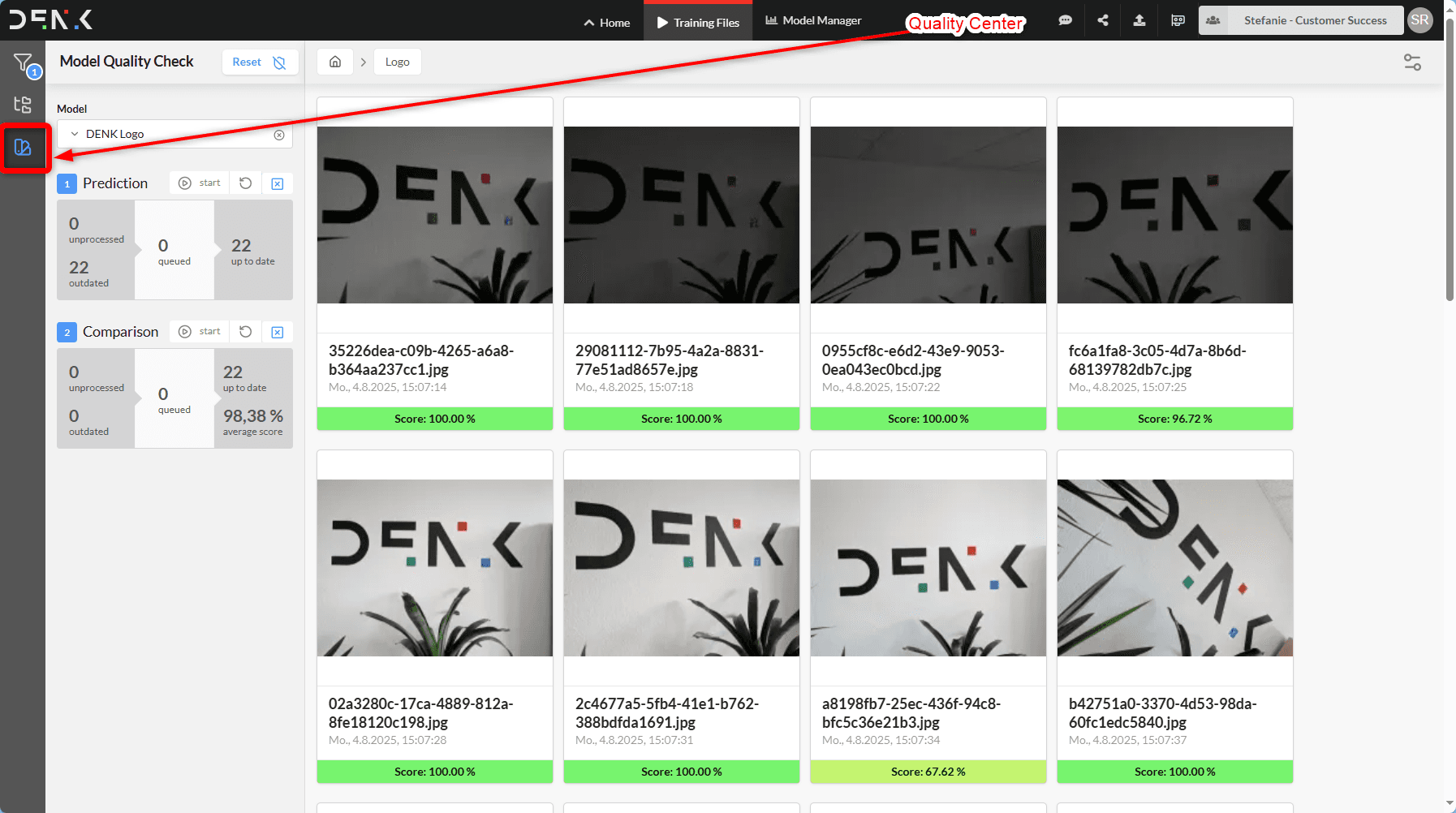 Coming soon: New front end in theQuality Centre of the DENK VISION AI Hub